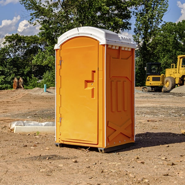 how often are the portable restrooms cleaned and serviced during a rental period in Kinder